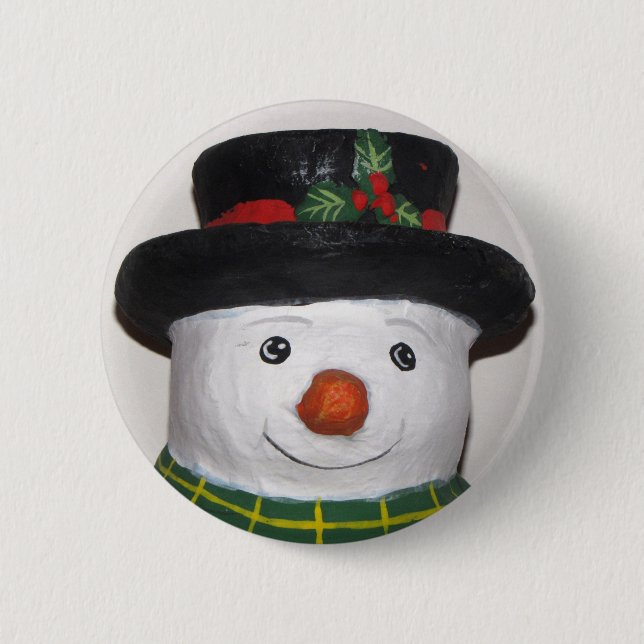 Badge Rond 5 Cm Bouton Snowman très mignon (Devant)