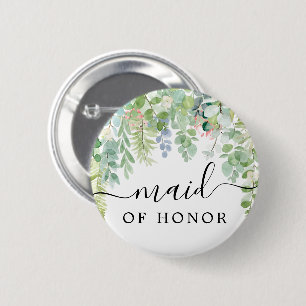 Badge Rond 5 Cm Bouton Soft Green Bridal Party - Maid