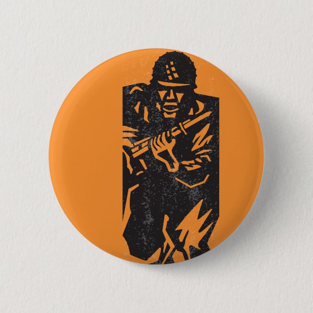 Badge Rond 5 Cm Bouton Soldat (Devant)