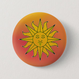 Badge Rond 5 Cm Bouton Soleil