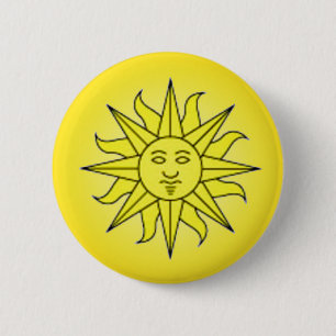 Badge Rond 5 Cm Bouton Soleil
