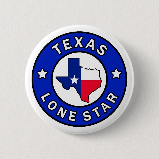 Badge Rond 5 Cm Bouton solitaire d'étoile du Texas (Devant)