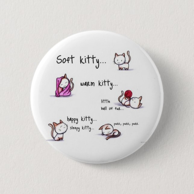 Badge Rond 5 Cm bouton somnolent de minou (Devant)