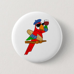 Badge Rond 5 Cm Bouton sophistiqué de perroquet