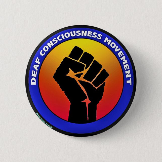 Badge Rond 5 Cm Bouton sourd de mouvement de conscience (Devant)