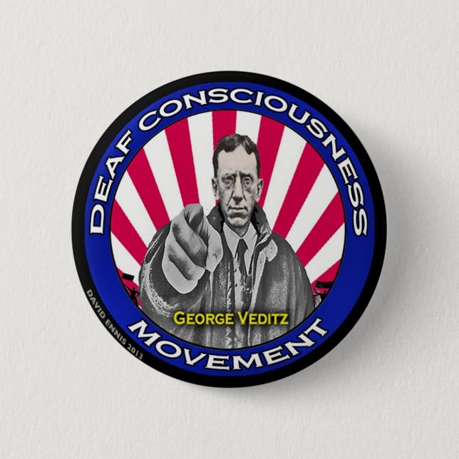 Badge Rond 5 Cm Bouton sourd de mouvement de conscience (Devant)