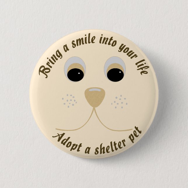 Badge Rond 5 Cm Bouton Sourire (Devant)