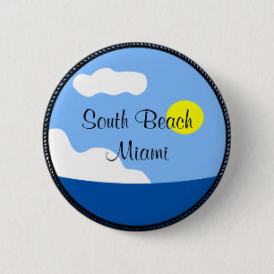 Badge Rond 5 Cm Bouton South Beach Miami