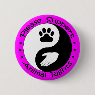 Badge Rond 5 Cm Bouton Soutien aux droits des animaux