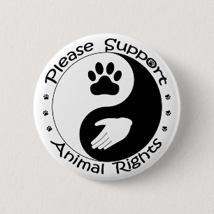 Badge Rond 5 Cm Bouton Soutien aux droits des animaux