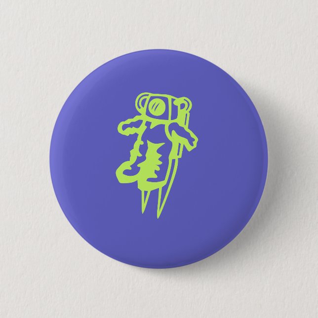 Badge Rond 5 Cm Bouton Spaceman. (Devant)