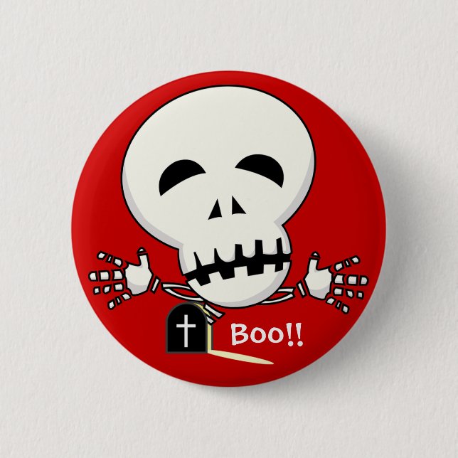 Badge Rond 5 Cm Bouton squelettique (Devant)