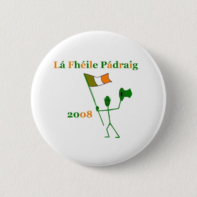 Badge Rond 5 Cm bouton st patrick (Devant)