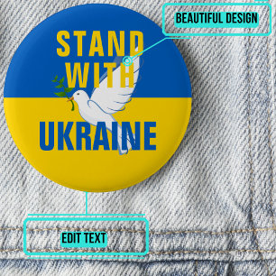 Badge Rond 5 Cm Bouton Stand With Ukraine