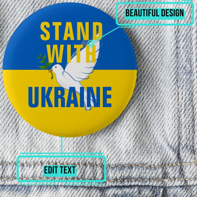 Badge Rond 5 Cm Bouton Stand With Ukraine (Please enjoy our design and see the others in the collection.)