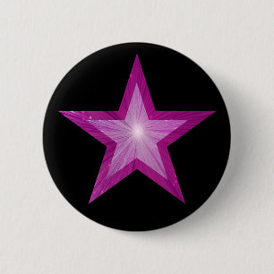 Badge Rond 5 Cm Bouton Star rose noir
