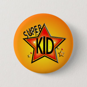 Badge Rond 5 Cm Bouton Star Super Kid Round