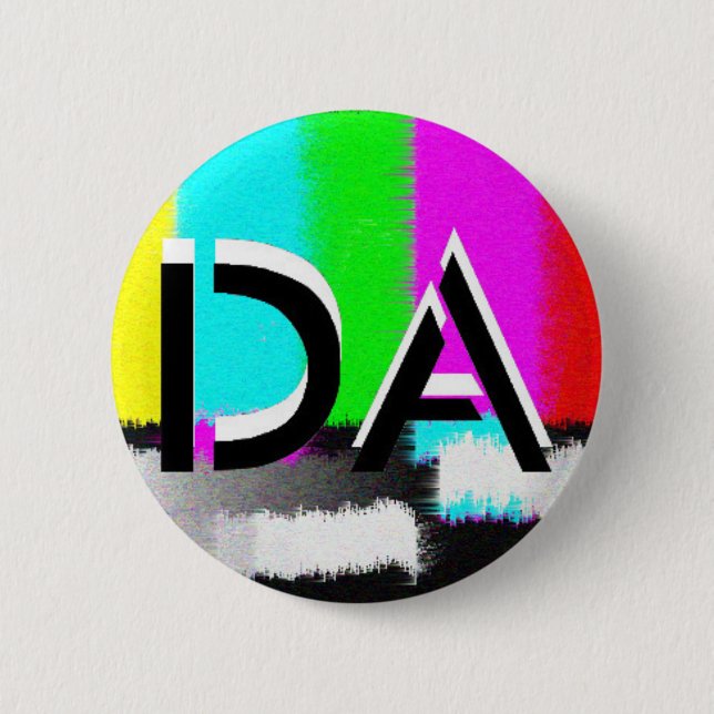 Badge Rond 5 Cm Bouton statique noir et blanc du DA (Devant)