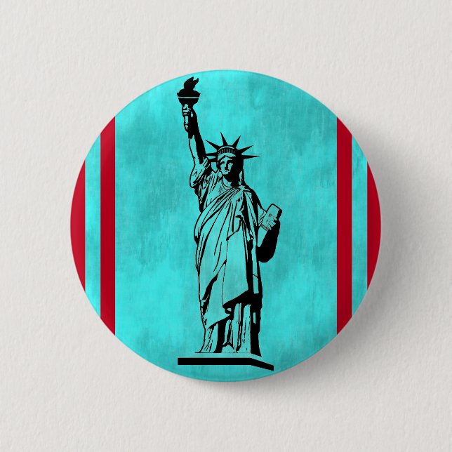 Badge Rond 5 Cm Bouton Statue de la Liberté (Devant)