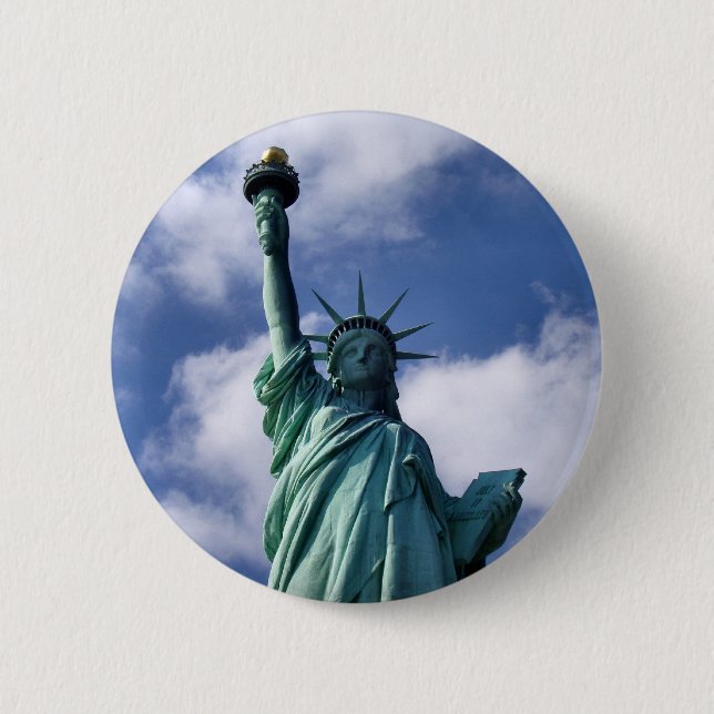 Badge Rond 5 Cm Bouton Statue de la Liberté (Devant)