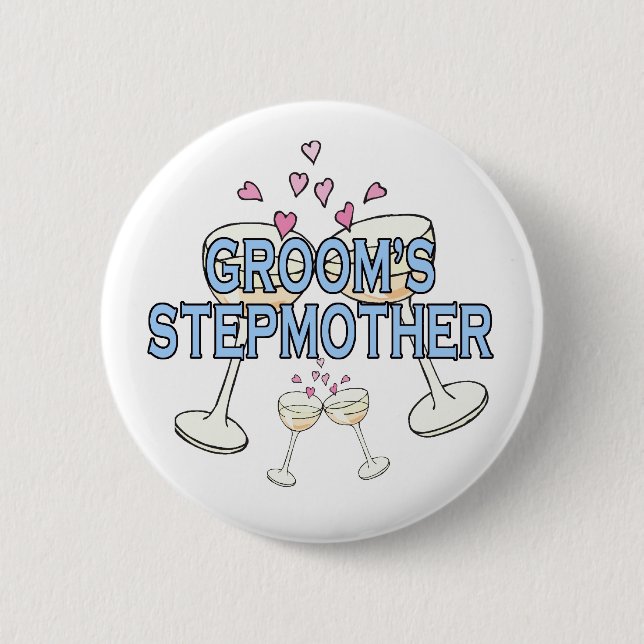 Badge Rond 5 Cm Bouton : Stepmère de Groom (Devant)