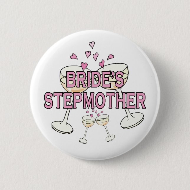 Badge Rond 5 Cm Bouton : Stepmère de la mariée (Devant)
