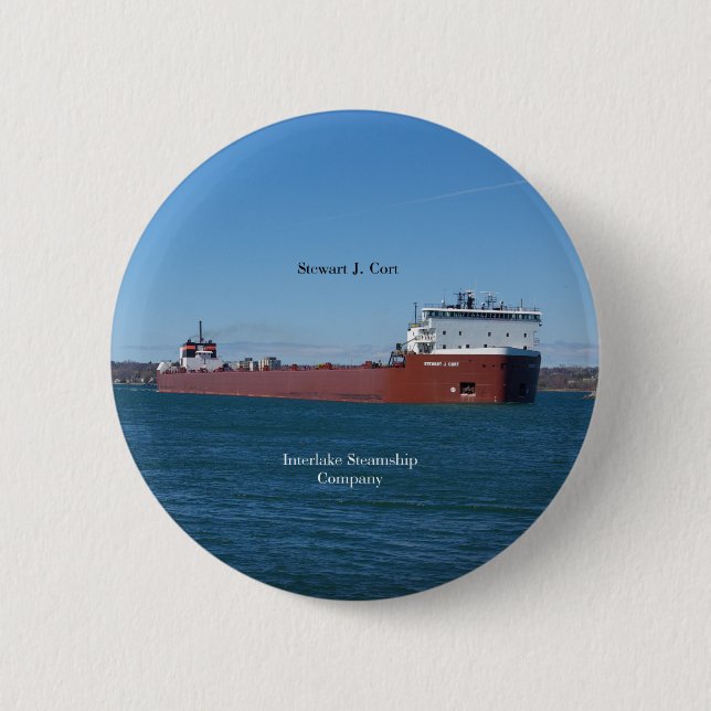 Badge Rond 5 Cm Bouton Stewart J. Cort (Devant)