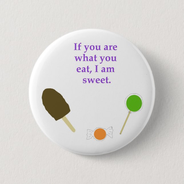 Badge Rond 5 Cm Bouton Sucre (Devant)