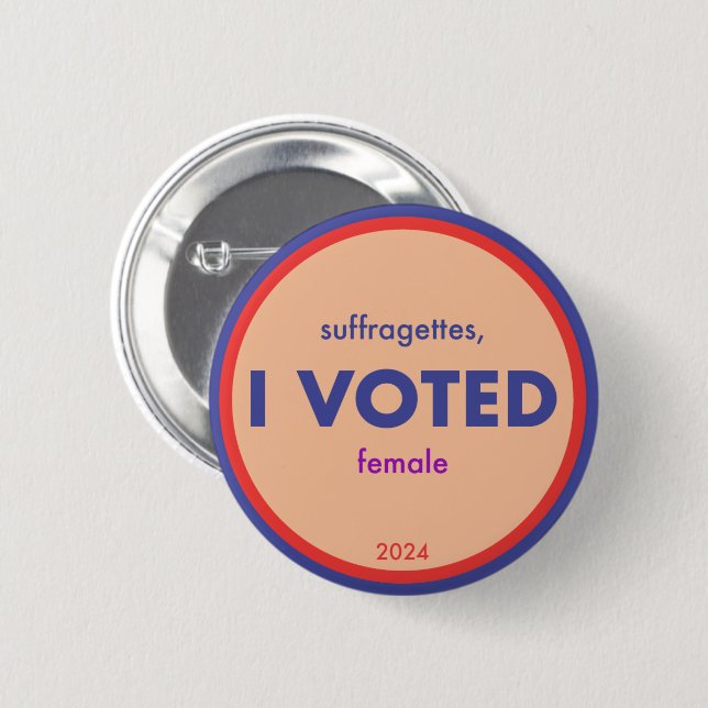 Badge Rond 5 Cm Bouton Suffragettes J'ai voté (Devant & derrière)
