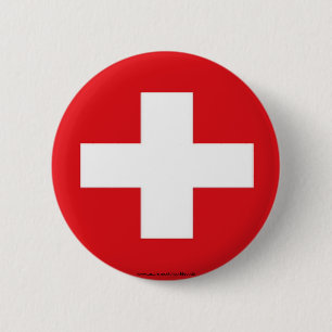 Badge Rond 5 Cm Bouton suisse de drapeau