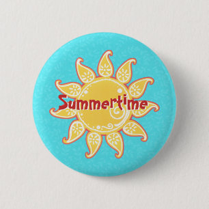 Badge Rond 5 Cm Bouton Sun amusant
