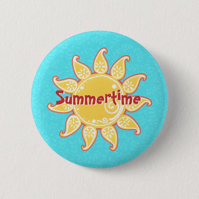 Badge Rond 5 Cm Bouton Sun amusant (Devant)