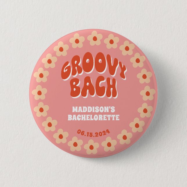 Badge Rond 5 Cm Bouton super Bach Pin - Retro Bachelorette Favoris (Devant)