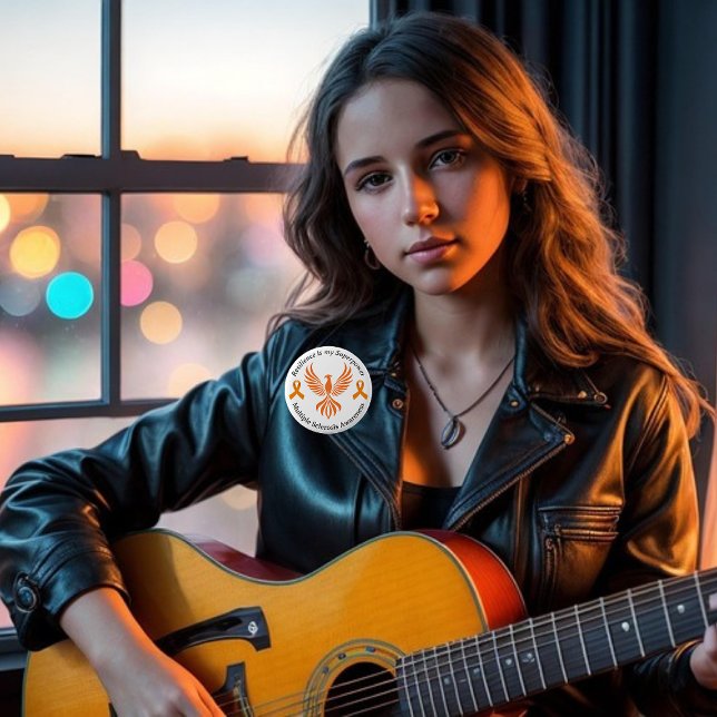 Badge Rond 5 Cm Bouton Superpuissance de la résistance à la scléro (Créateur téléchargé)