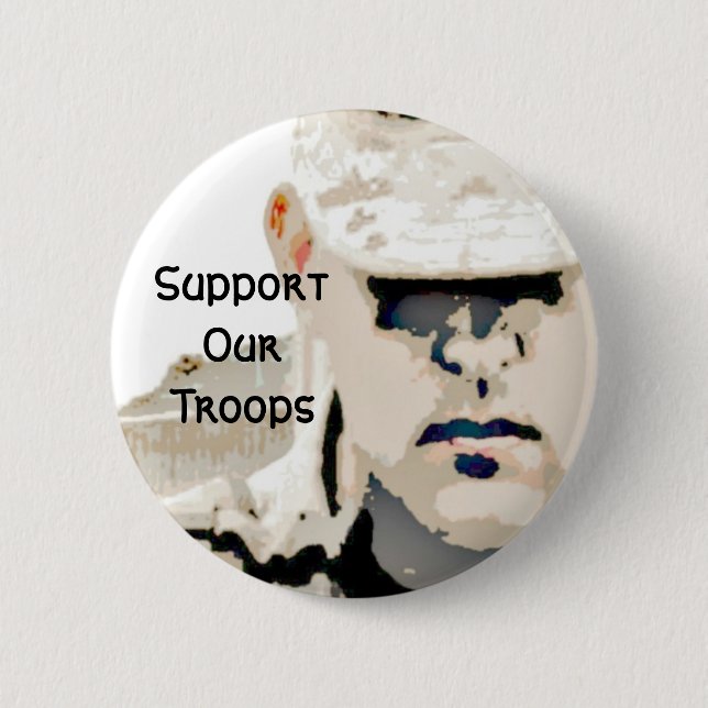 Badge Rond 5 Cm Bouton Support Our Troops (Devant)