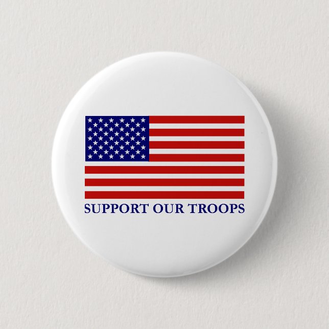 Badge Rond 5 Cm Bouton Support Our Troops (Devant)