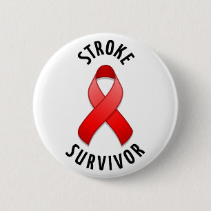 Badge Rond 5 Cm Bouton Survivant de l'AVC