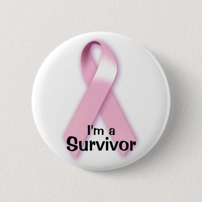 Badge Rond 5 Cm Bouton Survivant du cancer (Devant)