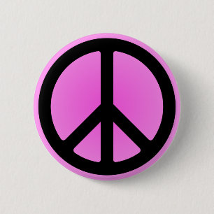 Badge Rond 5 Cm Bouton symbole de la paix rose