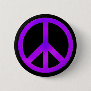 Badge Rond 5 Cm Bouton Symbole de Paix Violet