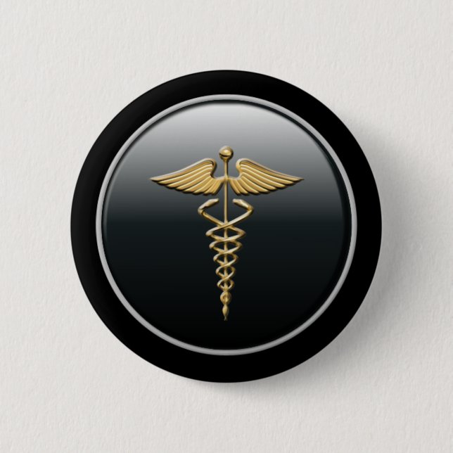 Badge Rond 5 Cm Bouton Symbole du médecin (Devant)