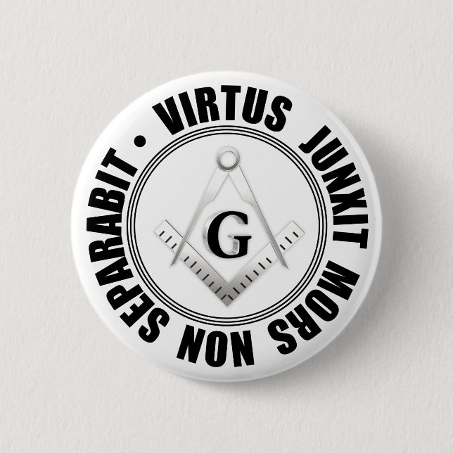 Badge Rond 5 Cm Bouton symbole masonique (Devant)