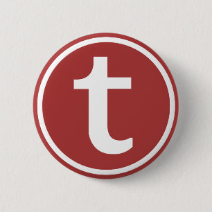 Badge Rond 5 Cm Bouton T-Logo