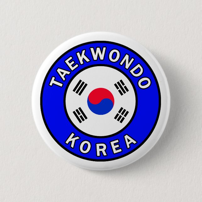 Badge Rond 5 Cm Bouton Taekwondo (Devant)