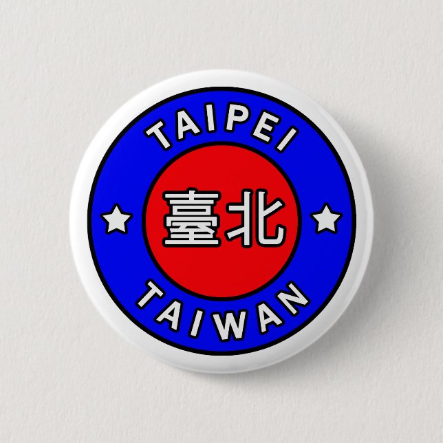 Badge Rond 5 Cm Bouton Taipei Taïwan (Devant)