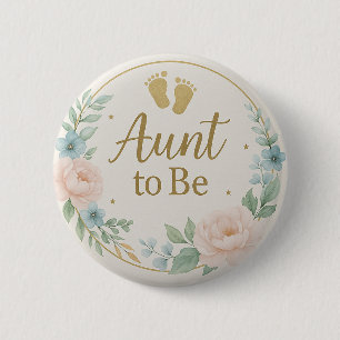 Badge Rond 5 Cm Bouton Tante à Devenir Fleurs Modernes Pastel
