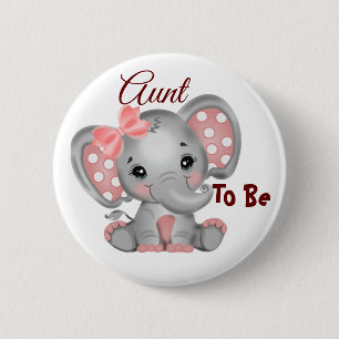 Badge Rond 5 Cm Bouton Tante De Bébé Fille À Venir