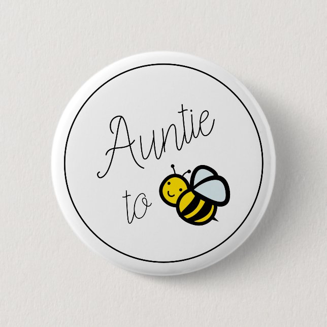 Badge Rond 5 Cm Bouton Tante to Bee Baby shower (Devant)