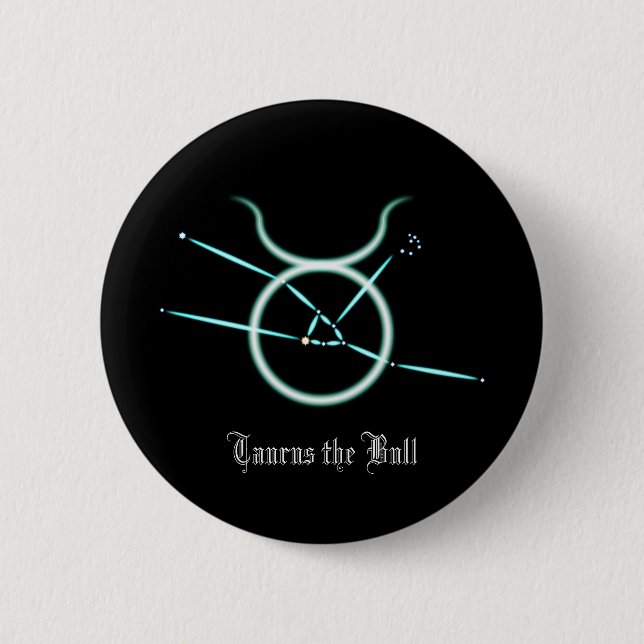 Badge Rond 5 Cm Bouton Taurus de la constellation zodiaque (Devant)