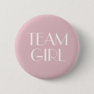 Badge Rond 5 Cm Bouton Team girl rose Bébé Genre Reveal Party